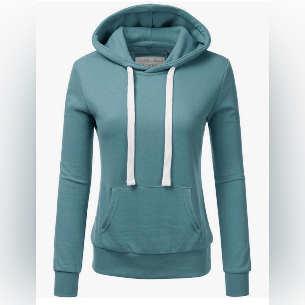 Teal Blue Women’s Hoodie Sweatshirt - Size Medium